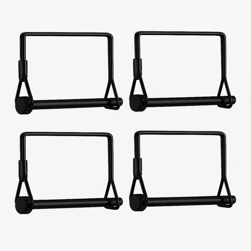 Truleego 4 Pack 1/4 x 3-5/32 Inch Trailer Pin, Heavy Duty Steel Locking Pin with Clip, Black Zinc Coupler Pin for Towing Truck Tractor PTO Shaft, Quick Release Steel Pin for Farm and Utility Equipment - Image 1